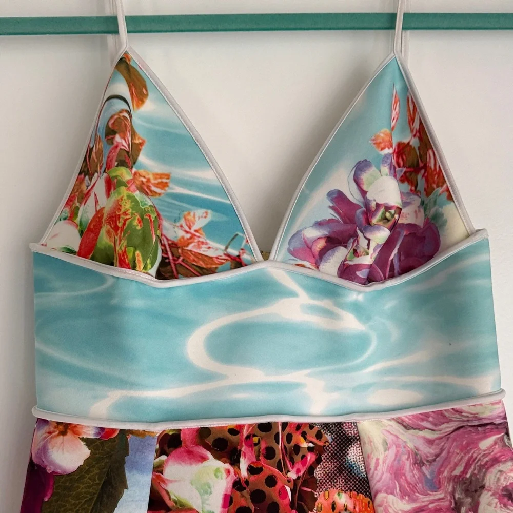 Clover Canyon Pool Flower Floral Neoprene Print Dress - Picture 5 of 6